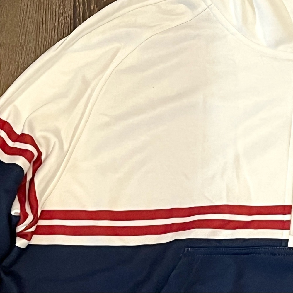 Y2K Nautical ANCHOR Half Zip Hoodie Jacket Pullover Cropped Women's XL Oversized - Picture 9 of 16